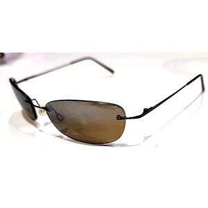 REVO 3038 093/9Z Sm Brown Metal Rimless Rectangular Unisex Sunglasses 54-17 120